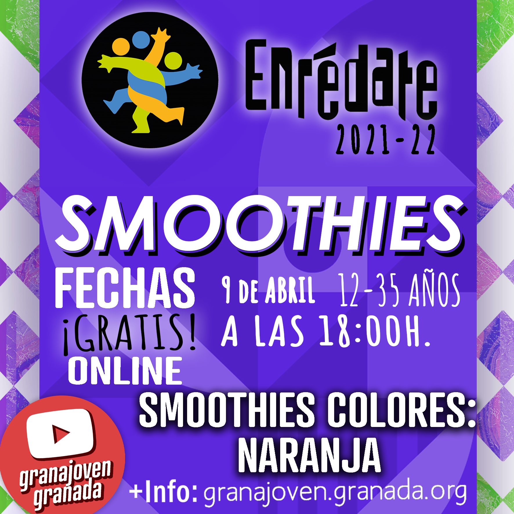Enr�date. Smoothies. Arco iris - NARANJA